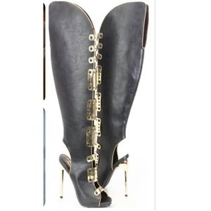 Thigh High Faux Leather Boots